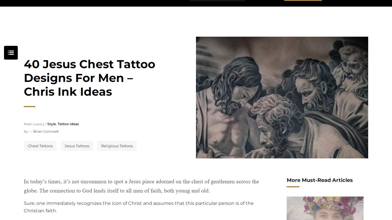 40 Jesus Chest Tattoo Designs For Men - Chris Ink Ideas - Next Luxury